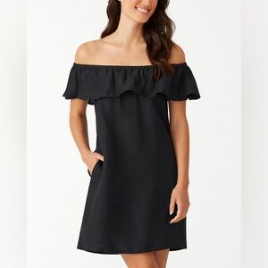 Zara Black Off the Shoulder Mini Dress